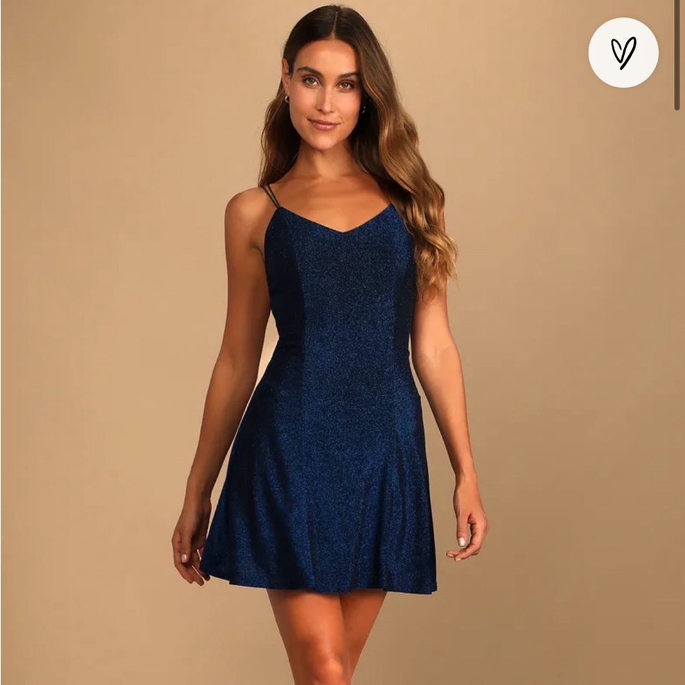 Blue Sparkly Lulus Mini Dress